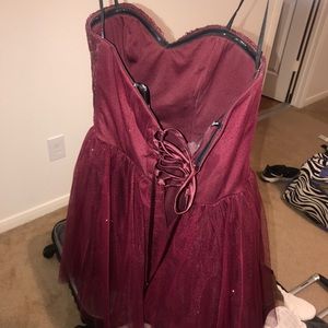 Maroon strapless dress. Size 5